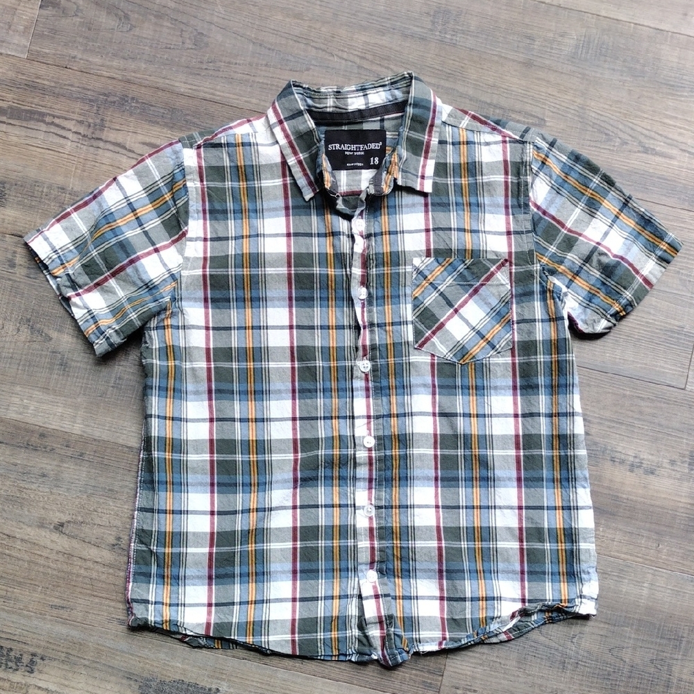 Green and Blue Plaid Button Down Shirt